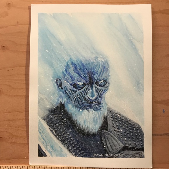 White Walker GOT Gouache painting hand painted custom artwork